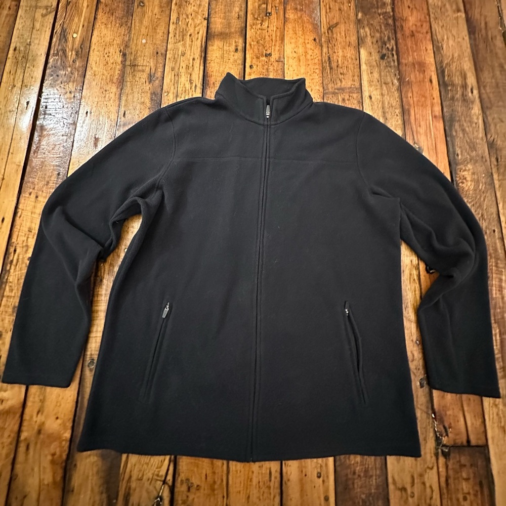 L.L. Bean Men's XL Tall Black Lightweight fleece full zip Jacket